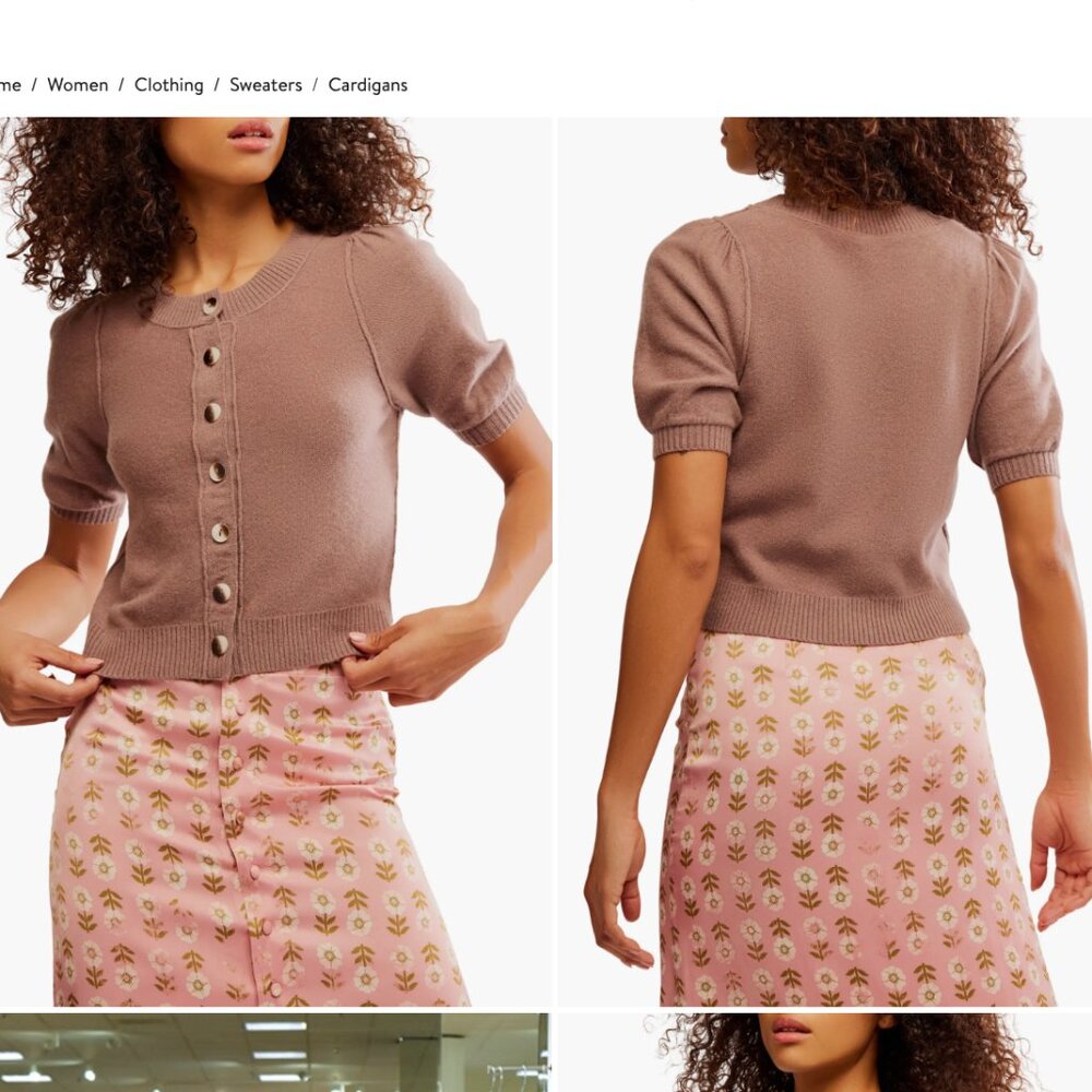 Isla Elbow Sleeve Wool & Cashmere Blend Cardigan